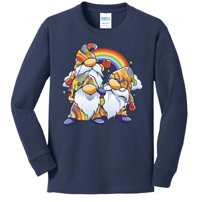 Hippie Gnomes Rainbow Kids Long Sleeve Shirt