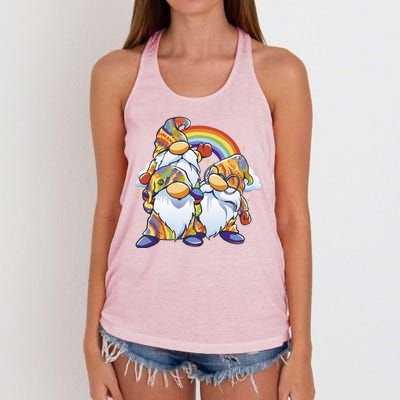 Hippie Gnomes Rainbow Women's Knotted Racerback Tank