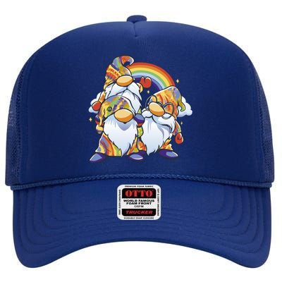 Hippie Gnomes Rainbow High Crown Mesh Back Trucker Hat