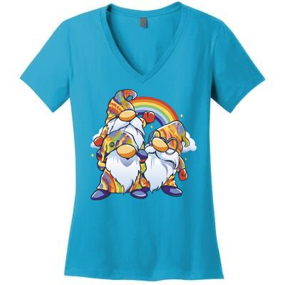 Hippie Gnomes Rainbow Women's V-Neck T-Shirt