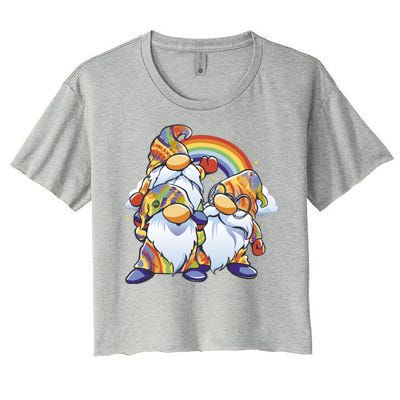 Hippie Gnomes Rainbow Women's Crop Top Tee