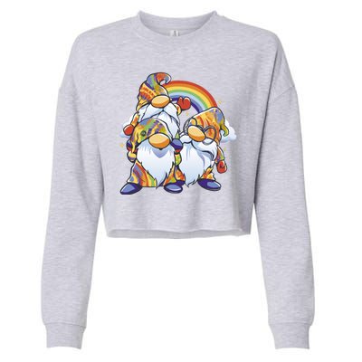 Hippie Gnomes Rainbow Cropped Pullover Crew