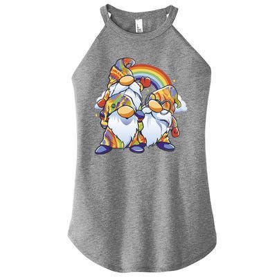 Hippie Gnomes Rainbow Women's Perfect Tri Rocker Tank