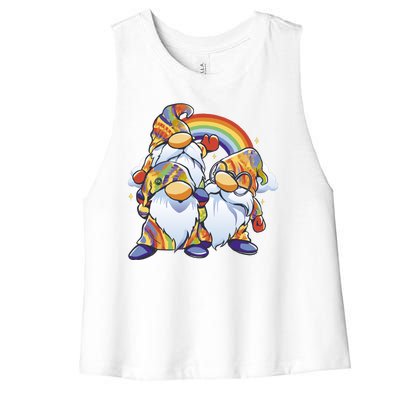 Hippie Gnomes Rainbow Women's Racerback Cropped Tank