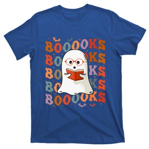 Halloween Ghost Reading Books Teacher Librarian Halloween Gift T-Shirt