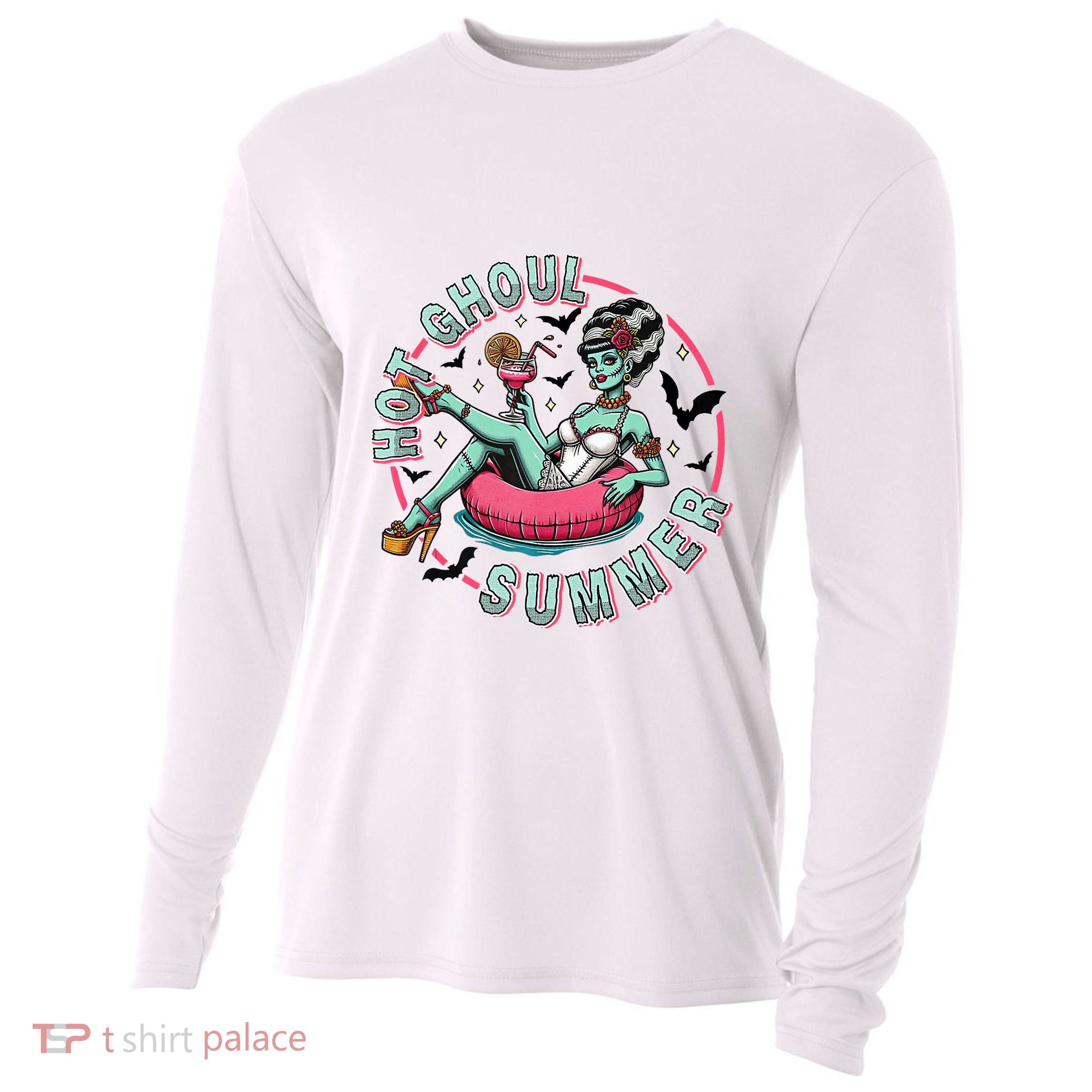 Hot Ghoul Summer Outfits Funny Beach Summer Haloween Women Cooling Performance Long Sleeve Crew