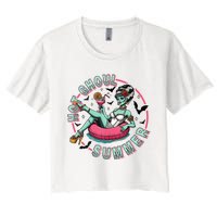 Hot Ghoul Summer Outfits Funny Beach Summer Haloween Women Women's Crop Top Tee