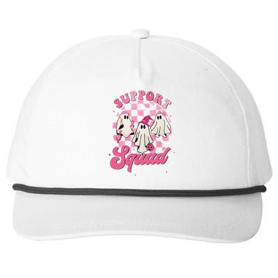 Halloween Ghost Support Squad Breast Cancer Pink Ribbon Snapback Five-Panel Rope Hat