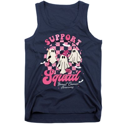 Halloween Ghost Support Squad Breast Cancer Pink Ribbon Tank Top