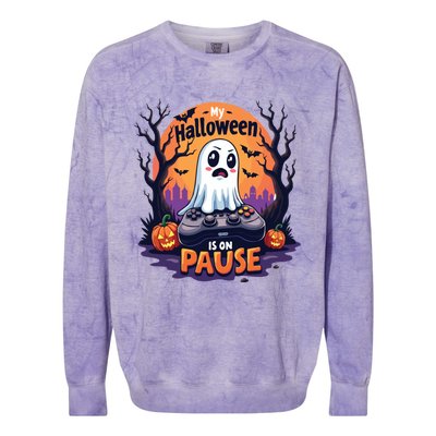 Halloween Gaming Saying Funny Ghost Design Gamer Cute Gift Colorblast Crewneck Sweatshirt