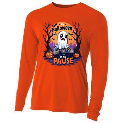 Halloween Gaming Saying Funny Ghost Design Gamer Cute Gift Cooling Performance Long Sleeve Crew