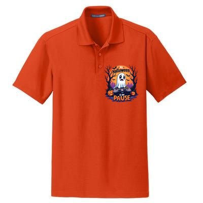 Halloween Gaming Saying Funny Ghost Design Gamer Cute Gift Dry Zone Grid Polo