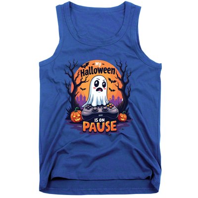 Halloween Gaming Saying Funny Ghost Design Gamer Cute Gift Tank Top