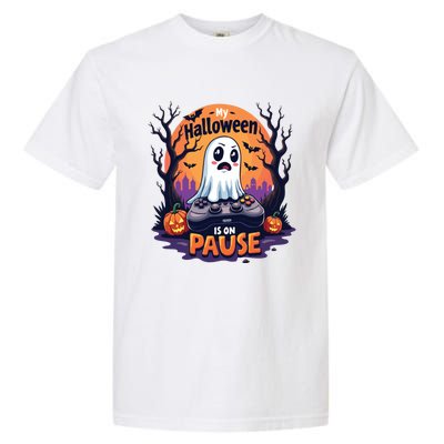 Halloween Gaming Saying Funny Ghost Design Gamer Cute Gift Garment-Dyed Heavyweight T-Shirt