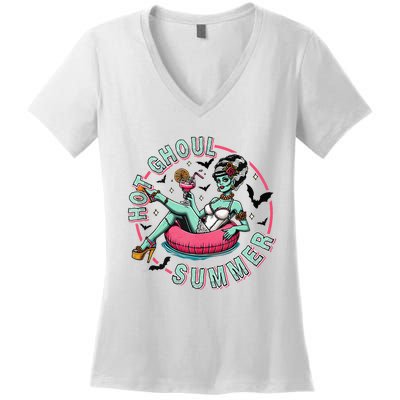 Hot Ghoul Summer Outfits Funny Beach Summer Haloween Women's V-Neck T-Shirt