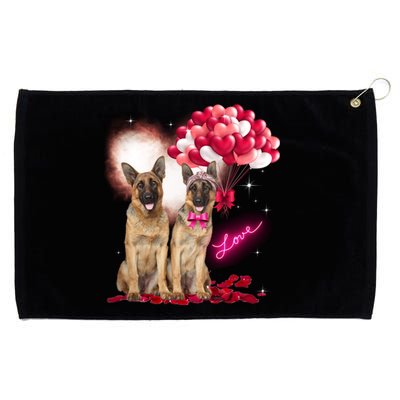 Heart Ger Shepherd Dog Lover Christmas Valentines Day Gift Grommeted Golf Towel