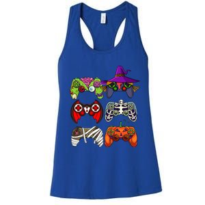 Halloween Gamer Skeleton Zombie Gaming Controllers Women's Racerback Tank