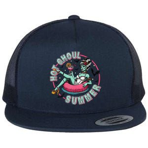 Hot Ghoul Summer S Funny Beach Summer Haloween Flat Bill Trucker Hat