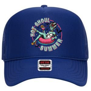 Hot Ghoul Summer S Funny Beach Summer Haloween High Crown Mesh Back Trucker Hat