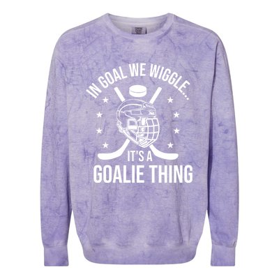 Hockey Goalie Stick Ice Hockey Player Hockey Stick Gift Colorblast Crewneck Sweatshirt