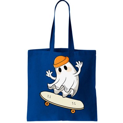 Halloween Ghost Skateboard Halloween Skateboarding Tote Bag