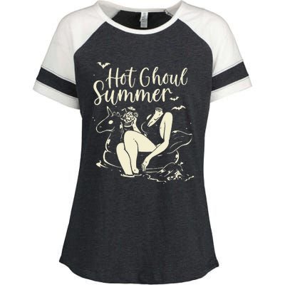 Hot Ghoul Summer Gothic Enza Ladies Jersey Colorblock Tee