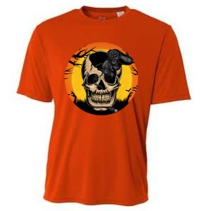 Halloween Gamer Skeleton Funny Teens Gaming Great Gift Cooling Performance Crew T-Shirt