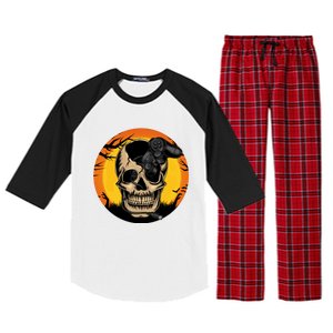 Halloween Gamer Skeleton Funny Teens Gaming Great Gift Raglan Sleeve Pajama Set