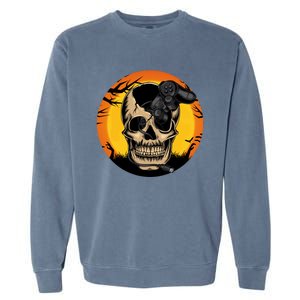 Halloween Gamer Skeleton Funny Teens Gaming Great Gift Garment-Dyed Sweatshirt