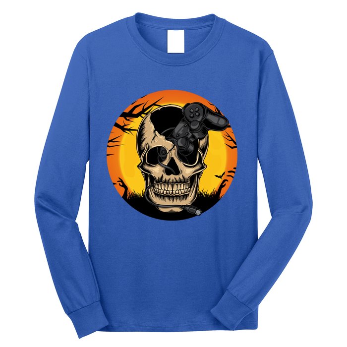 Halloween Gamer Skeleton Funny Teens Gaming Great Gift Long Sleeve Shirt