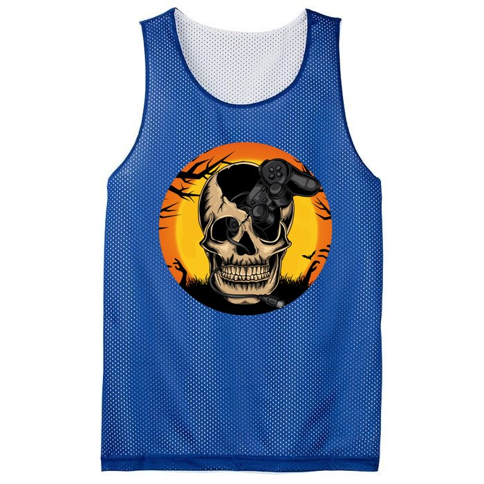 Halloween Gamer Skeleton Funny Teens Gaming Great Gift Mesh Reversible Basketball Jersey Tank