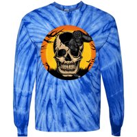 Halloween Gamer Skeleton Funny Teens Gaming Great Gift Tie-Dye Long Sleeve Shirt