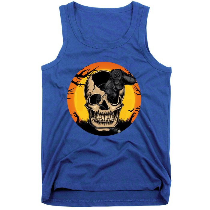 Halloween Gamer Skeleton Funny Teens Gaming Great Gift Tank Top