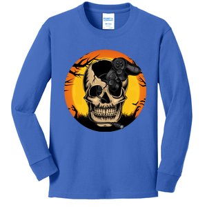 Halloween Gamer Skeleton Funny Teens Gaming Great Gift Kids Long Sleeve Shirt