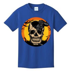 Halloween Gamer Skeleton Funny Teens Gaming Great Gift Kids T-Shirt