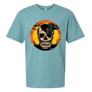 Halloween Gamer Skeleton Funny Teens Gaming Great Gift Sueded Cloud Jersey T-Shirt