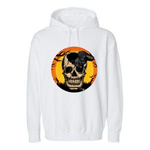 Halloween Gamer Skeleton Funny Teens Gaming Great Gift Garment-Dyed Fleece Hoodie