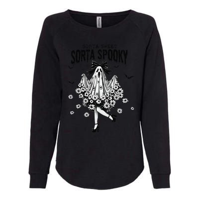 Halloween Ghost Sorta Sweet Sorta Spooky Womens California Wash Sweatshirt