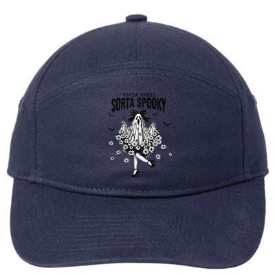 Halloween Ghost Sorta Sweet Sorta Spooky 7-Panel Snapback Hat