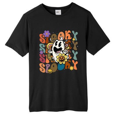 Halloween Groovy Spooky Vibes Ghost Floral Hippie Vintage Tall Fusion ChromaSoft Performance T-Shirt