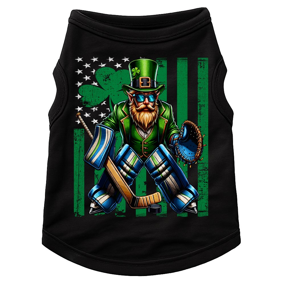 Hockey Goalie St Patricks Day Irish Shamrock American Flag Cool Gift Doggie Tank