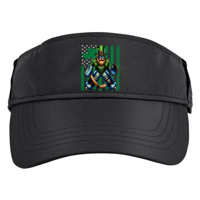 Hockey Goalie St Patricks Day Irish Shamrock American Flag Cool Gift Adult Drive Performance Visor