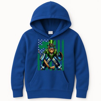 Hockey Goalie St Patricks Day Irish Shamrock American Flag Cool Gift Kids Hoodie