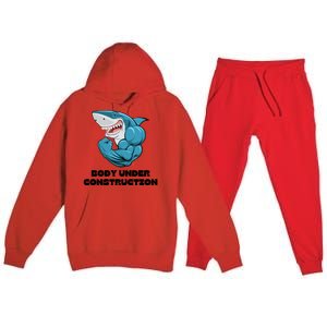 Humorous Gym Sayings Premium Hooded Sweatsuit Set