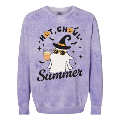 Hot Ghoul Summer Funny Ghost Spooky Summer Vibes Beach Colorblast Crewneck Sweatshirt