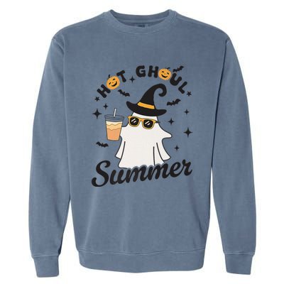 Hot Ghoul Summer Funny Ghost Spooky Summer Vibes Beach Garment-Dyed Sweatshirt