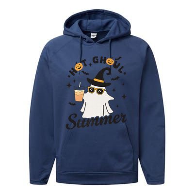 Hot Ghoul Summer Funny Ghost Spooky Summer Vibes Beach Performance Fleece Hoodie