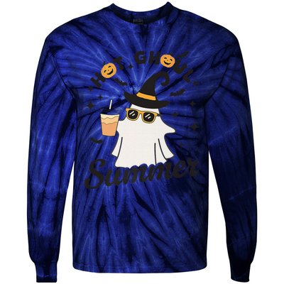 Hot Ghoul Summer Funny Ghost Spooky Summer Vibes Beach Tie-Dye Long Sleeve Shirt