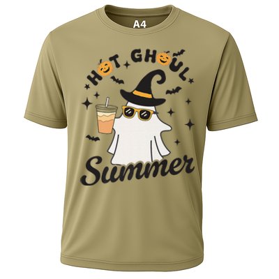 Hot Ghoul Summer Funny Ghost Spooky Summer Vibes Beach Cooling Performance Crew T-Shirt