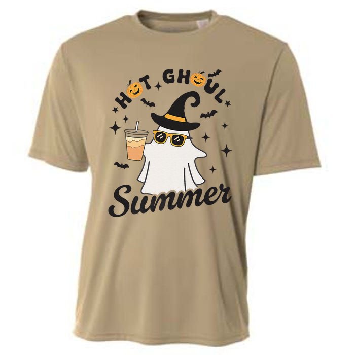 Hot Ghoul Summer Funny Ghost Spooky Summer Vibes Beach Cooling Performance Crew T-Shirt